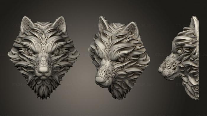 Masks and muzzles of animals (Wolf, MSKJ_0385) 3D models for cnc